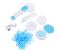 MERRYHAPY Spazzola Doccia Multifunzione Elettrica Portatile Impugnatura Ergonomica e Testina Ampia Per Pulizia Corpo e Massaggio Schiena Adatta a Viaggi e Soggiorni