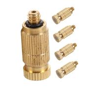 MERRYHAPY Ugello Nebulizzatore Ad Alta Pressione in Ottone 3/16 Set 5 Pezzi Per Irrigazione e Raffreddamento Esterno, Ugelli Mister Atomizzatori Antiperdita Per Tubi Flessibili