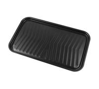 MERRYHAPY Vassoio barbecue antiaderente ispessito padella induzione frittura antiaderente anodizzato duro Piatto per grill barbecue bistecchiera multifunzione piatto d'acciaio spesso Nero