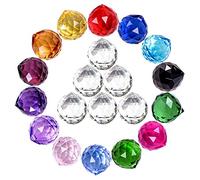 MerryNine Prisma a sfera di cristallo colorato misto con foro forato per sole, acchiappasole arcobaleno pendenti creatore, per regalo (PrismBall,20 mm colorato)