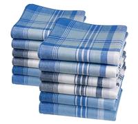 Merrysquare Fazzoletti di Stoffa Oscar da Uomo - 100% Cotone Tinto in Filo - 40x40 cm - Classici, Resistenti ed Economici (12 Pezzi)