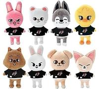 MerryToonLand Ensemble de Peluches Skz, 25 cm, Nouveaux Jouets d'animaux en Peluche Mignons Stray K 2025, Idées Stray K pour garçons et Filles (8 colori)