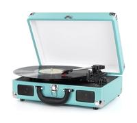 Mersoco - Giradischi Bluetooth, con 3 velocità e altoparlanti integrati, con uscita RCA/AUX-IN