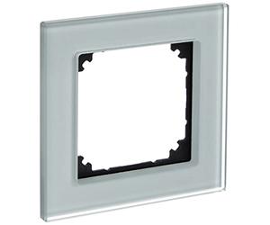 Merten 489160, Placca in vetro per combinazione orizzontale e verticale M-PLAN, argento
