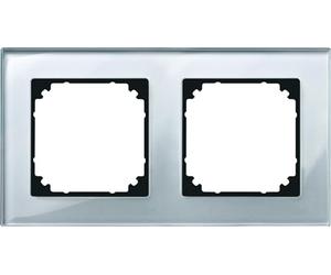 Merten 489260 Placca in vetro per combinazione orizzontale e verticale M-PLAN, 2 moduli