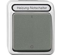 Merten Interruttore di emergenza per riscaldamento, 3 poli con spia di controllo, Aquastar, Grigio, MEG3643-8029