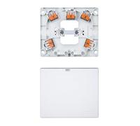 Merten MEG1010-9019 - Scatola di collegamento per fornello e dispositivo da incasso, con 2 uscite e terminali a innesto, inclusi terminali Wago, colore: Bianco polare