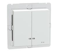 Merten, MEG3424-0325, Doppia Rocker con finestra di controllo IP44, bianco lucido, Sistema M
