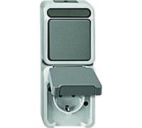 Merten Aquastar Combinazione Presa Schuko Deviatore MEG3495-8029 Grigio