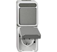 Merten Aquastar Combinazione Presa Schuko Deviatore MEG3495-8029 Grigio