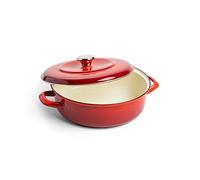 Merten & Storck - Braiser in ferro smaltato tedesco 1873, colore: Rosso lava, 4QT