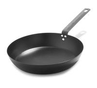 Merten & Storck Carbon Steel Padella in Acciaio al Carbonio Pre-Stagionato da 30 cm, Ghisa Leggera, Durevole, Grigliatura, Frittura, Facile da Pulire, Induzione, Sicuro al Forno fino a 315°C, Nero