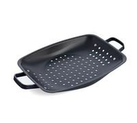 Merten & Storck Carbon Steel Vassoio per griglia in Acciaio al Carbonio Pre-Stagionato, Grill, Cucina all'aperto, Barbecue, Nero