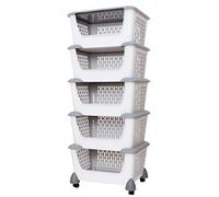 MERTNK Scaffali Portaoggetti Cesto Portaoggetti per Frutta e Verdura Carrello da Cucina Cestino per Piatti Multistrato Camera da Letto Balcone/Gray