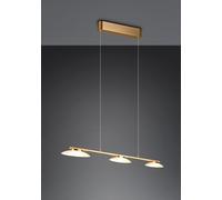 MERTON SOSPENSIONE LED 27W 2850lm, 3000K METALLO OTTONE ANTICATO CON 3 DIFFUSORI VETRO DIMMERABILE AD INTERRUTTORE L. 102CM
