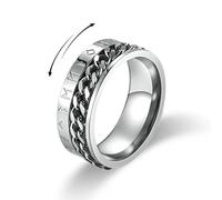 MERTTURM Anello Antistress Uomo, Anello Uomo Acciaio Inossidabile con Rune Vichinghe, Anello Rotabile per Ansia e Relax, Gioiello Uomo Regalo per Festa del Papà/San Valentino/Natale/Fidanzamento/Nozze