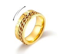 MERTTURM Anello Antistress Uomo, Anello Uomo Acciaio Inossidabile con Rune Vichinghe, Anello Rotabile per Ansia e Relax, Gioiello Uomo Regalo per Festa del Papà/San Valentino/Natale/Fidanzamento/Nozze