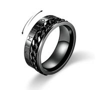MERTTURM Anello Antistress Uomo, Anello Uomo Acciaio Inossidabile con Rune Vichinghe, Anello Rotabile per Ansia e Relax, Gioiello Uomo Regalo per Festa del Papà/San Valentino/Natale/Fidanzamento/Nozze
