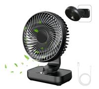 MERTTURM Ventilatore da Tavolo USB, Piccolo Ventilatore Oscillante a 4 Velocità, Mini Ventilatore Portatile con Batteria di 4000mAh Ricaricabile, Silenzioso Potente con Display a LED per Ufficio Casa