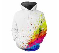 MERVOS Felpa Sportiva Casual Unisex Comoda e Ampia con Stampa 3D a Sfumature Geometriche per Ragazzi e Ragazze