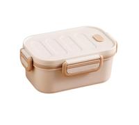 MerwDeeyt Piccolo contenitore per il pranzo per adulti con scomparti, 1000 ml, a prova di perdite, per il pranzo, per adulti e donne, a 2 strati, colore beige