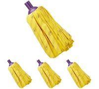 Mery | Fregona di Tiras, Alta Assorbenza e Resistenza, Adatta a Superfici Multiple, Strisce in Viscosa, Giallo, 24x11cm, 1 Pezzo (Confezione da 4)