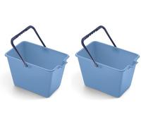Mery | Mini Cubo | Cubo Multiuso | Secchio per la Pulizia | Polipropilene | Impugnatura Anatomica | 4 Litri | Blu | Misure: 27,5Lx18,5Wx16H cm (Confezione da 2)