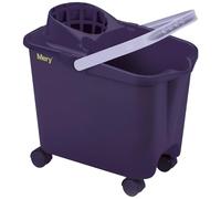Mery | Secchio per Mocio con Ruote Girevoli, 14L, Escurritore Estraibile, Manico Ergonomico, Resistente, Viola, Misure: 39x25,5x36,5cm