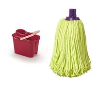 Mery | Set Secchio con Strizzatore + Moccio Microfibra | Pulizia Casa | Blu/Bianco