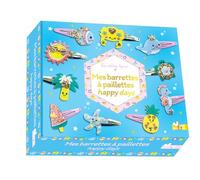 Mes barrettes à paillettes happy days: Coffret avec 10 barrettes et des planches prédécoupées