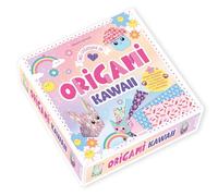 Mes créations en origami kawaii: Coffret avec 2 blocs de papier, des stickers, des bijoux autocollants et des modèles en pas à pas