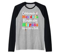Mes De La Herencia Hispana Groovy Mese del patrimonio ispanico Maglia con Maniche Raglan