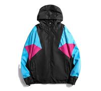 MES Giacca Impermeabile MES Autum Thi Colour Match Sport Jacket MES Basic Casual Jacket MES Multiple Pockets Giacca Felpa con Cappuccio, C-Black3, M