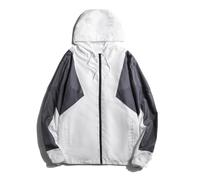 MES Giacca Impermeabile MES Autum Thi Colour Match Sport Jacket MES Basic Casual Jacket MES Multiple Pockets Giacca Felpa con Cappuccio, F-White3, L
