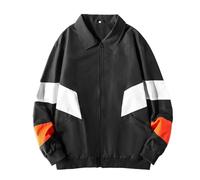 MES Giacca Impermeabile MES Autum Thi Colour Match Sport Jacket MES Basic Casual Jacket MES Multiple Pockets Giacca Felpa con Cappuccio, A-Black1, L