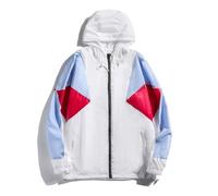 MES Giacca Impermeabile MES Autum Thi Colour Match Sport Jacket MES Basic Casual Jacket MES Multiple Pockets Giacca Felpa con Cappuccio, G-White4, M