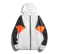 MES Giacca Impermeabile MES Autum Thi Colour Match Sport Jacket MES Basic Casual Jacket MES Multiple Pockets Giacca Felpa con Cappuccio, E-White2, L