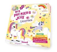Mes premiers jeux - Licornes - 1 loto, 1 memory, 1 jeu des 5 familles, 1 jeu de cache-cache, 1 cherche et trouve