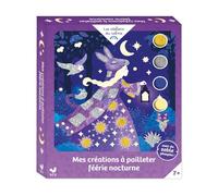 Mes tableaux Féerie nocturne paillettes et sable phospho - coffret avec accessoires