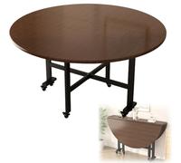 Mesa Cocina Plegable Rotondo, Tavolo da Cucina con Allunga Mobile for Piccoli Spazi, 6 Ruote, Pannello in Particelle di Legno Massello Spesso 17mm, 40x20mm Metallo Robusto, 3 Forme Pieghevoli