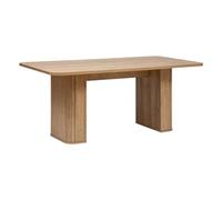 Mesa de comedor Colva con efecto madera, para 6 personas, rectangular con esquinas redondeadas, con protector de suelo, de Atmosphera Interior Designer, 180 cm de largo x 75 cm de alto.
