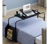 Mesa para cama con ruedas y tablero inclinable, escritorio para computadora de altura ajustable, estación de trabajo de pie, bandeja para alimentos, mesa médica rodante para el hog