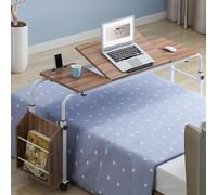 Mesa para cama con ruedas y tablero inclinable, escritorio para computadora de altura ajustable, estación de trabajo de pie, bandeja para alimentos, mesa médica rodante para el hog