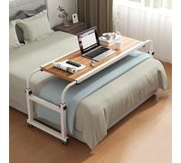 Mesa sobre la cama con ruedas Escritorio para computadora de altura ajustable Estación de trabajo de pie Bandeja para alimentos Escritorio Mesa médica rodante para marco de cama ta