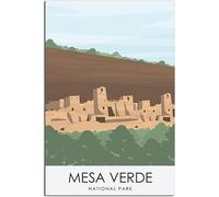 Mesa Verde National Park Vintage Viaggio Poster Retro Wall Art Tela Poster Art Print Camera Decorazione Casa Decorazione Non incorniciato 40x60cm