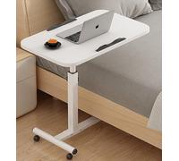 Mesas de cama médicas Mesita de noche plegable con ruedas, altura ajustable, mesa móvil sobre la cama, escritorio para computadora portátil con ruedas, mesa auxiliar para sofá para
