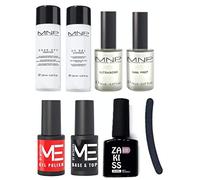MESAUDA Kit Semipermanente Completo per Unghie: Gel Polish Base & Top, Ultrabond, Soak Off Remover, Cleanser Sgrassante, Nail Prep, Smalto Me Rosso + Omaggio 10 Ml