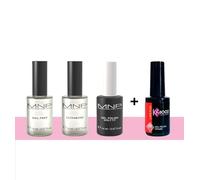 MESAUDA Kit Semipermanente Nail Pep+Ultra bond + Base&Top + Gel Polish Kmood in omaggio, trasparente, 40.0 millilitro