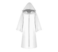 Mescara Mantello Costume Cosplay Halloween Abito con Cappuccio Medievale Vintage Vestito Carnevale Accappatoio Unisex Boia Strega Vampiro per Adulti