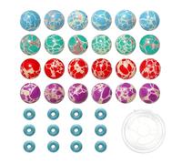 Mescola 200 Perline in Pietra Imperiale Ottimizzate da 8 mm e Perle Distanziatori in Turchese Sintetico da 6 mm per Bigiotteria Fai Da Te Bracciali e Collane A33